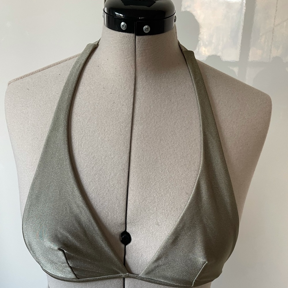 Cia.Maritima Triangle Bikini Top Color Gold/Green  Size Medium NWT
